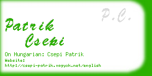 patrik csepi business card